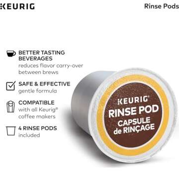 Keurig Brewer Cleanse Kit For Maintenance Includes Descaling Solution & Rinse Pods, Compatible with Keurig Classic/1.0 & 2.0 K-Cup Pod Coffee Makers, 4 Count
