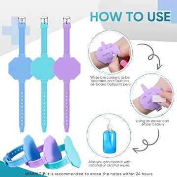 9 Pcs Silicone Memo Wrist Band Wearable Nurse Notepad in Watch Shape Reusable Erasable to Do List Silicone Wrist Band for Veterinarian Nurse Gift, Turquoise, Lilac, Blue [Unknown Binding]