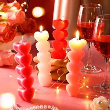 Jutom Heart Shaped Candles Set - Perfect for Valentine's Day