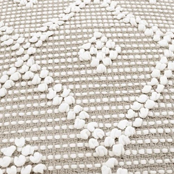 Lush Decor Adelyn Decorative Throw Pillow Cover, 20" W x 20" L, Neutral - Square Pillow - Neutral Diamond Pillow - Textured Pillows - Hygge Decor - Farmhouse Throw Pillows For Bed, Couch, Or Chair