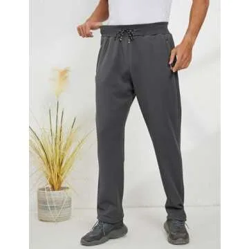 Gihuo Men's Winter Warm Fleece Pants Sherpa Fleece Lined Jogger Pants Sweatpant Athletic Running Straight Cuff Pants (Grey, Medium)