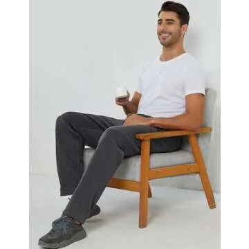 Gihuo Men's Winter Warm Fleece Pants Sherpa Fleece Lined Jogger Pants Sweatpant Athletic Running Straight Cuff Pants (Grey, Medium)