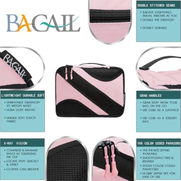 Bagail 6 Set Packing Cubes for Travel Organization