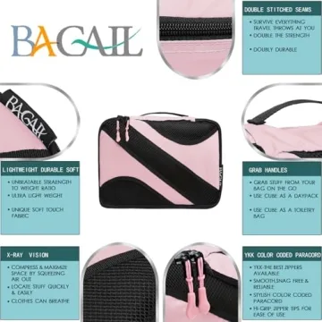 Bagail 6 Set Packing Cubes for Travel Organization