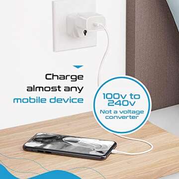 Ceptics Adapter Plug Set for World Wide International Travel Use - Grounded Safe - Works with Cell Phones, Chargers, Batteries, Camera, and More