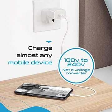 Ceptics Adapter Plug Set for World Wide International Travel Use - Grounded Safe - Works with Cell Phones, Chargers, Batteries, Camera, and More