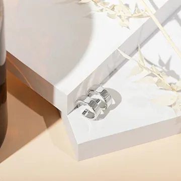 Shop PAVOI White Gold Square Edge Hoop Earrings for Women