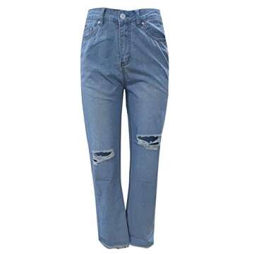 MASZONE High Waist Jeans for Women – Y2K Wide Leg Fashionable Denim