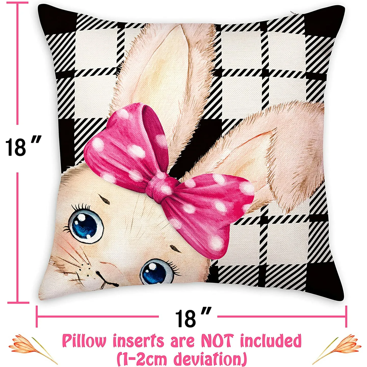 Easter Pillow Covers Set of 4 - 18x18 Decorative Linens