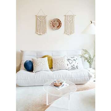 Mkono 2 Pcs Macrame Wall Hanging Boho Wall Art Decor Woven Chic Bohemian Room Decor for Bedroom Nurs...