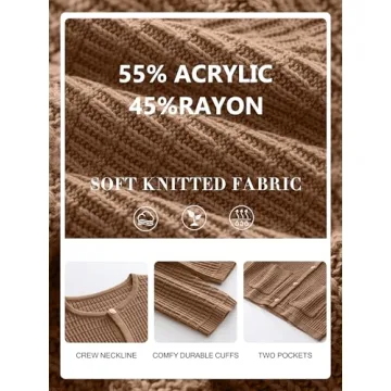 Stylish ANRABESS Women Cardigan Sweater with Gold Buttons