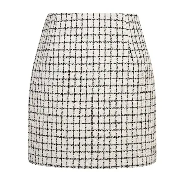 2023 High Waisted Mini Plaid Skirt for Women