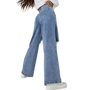 Womens High Waisted Wide Leg Baggy Jeans for Casual Wear