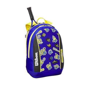 WILSON Minions 3.0 Junior Tennis Backpack - Holds up to 2 Rackets, Blue/Yellow