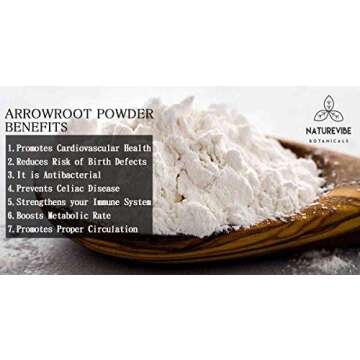Naturevibe Botanicals Organic Arrowroot Powder, 2 lbs | Arrowroot Flour or Arrowroot Starch | Gluten Free and Non-Gmo | Manihot esculenta (2 Pack of 1 lb) | Cooking and Baking | Packaging may vary.…