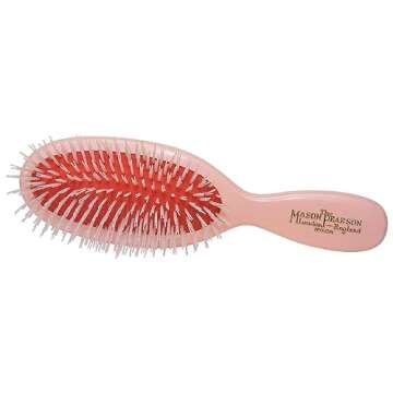 Mason Pearson Pocket All Nylon Brush Pink for All Hair Types