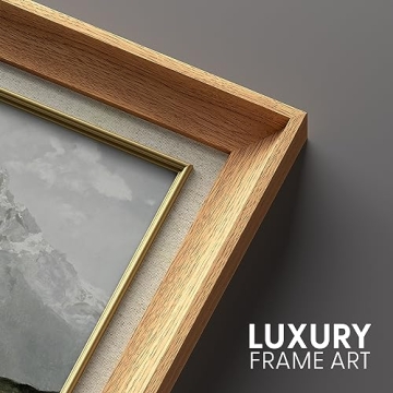 MUDECOR Premium Framed Wall Art Vintage Winter Storm Mountain Valley Nature Wilderness Illustrations Fine Art Decorative Landscape for Living Room, Bedroom, Office - 26"x36" Natural