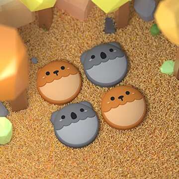 Cute Brown Bear Koala Switch Thumb Grip Caps - eXtremeRate