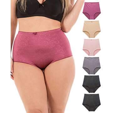 Barbra Lingerie Women's High-Waist Light Tummy Control Girdle Panties (X-Large, Silky Flower)