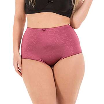 Barbra Lingerie Women's High-Waist Light Tummy Control Girdle Panties (X-Large, Silky Flower)