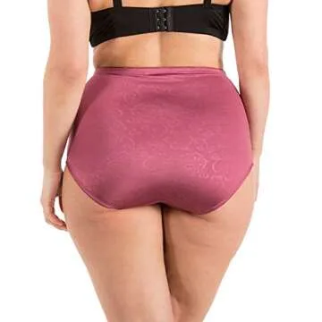Barbra Lingerie Women's High-Waist Light Tummy Control Girdle Panties (X-Large, Silky Flower)