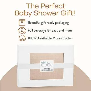 Muslin Nursing Cover for Baby Breastfeeding, Soft & Breathable Cotton Breastfeeding Cover for Mom with Rigid Hoop for Mother Nursing Apron by Comfy Cubs (Blush)