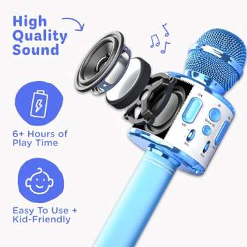 Move2Play Kids Karaoke Microphone with Bluetooth & Songs