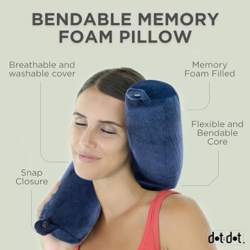 Dot&Dot Twist Memory Foam Travel Pillow Adjustable Neck Support