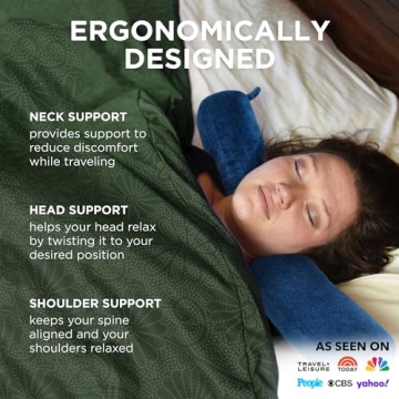 Dot&Dot Twist Memory Foam Travel Pillow Adjustable Neck Support