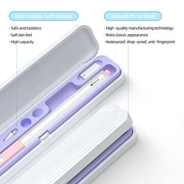 Joosko Magnetic Carrying Case Compatible with Apple Pencil 2nd Generation and 1st Gen Pencil and Samsung Galaxy S-Pen Series, Pencil case Consists of Hard PC Shell and Soft Silicone Inner