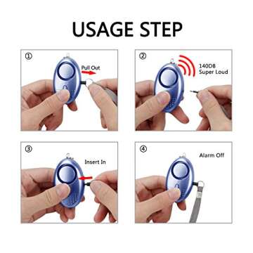Personal Alarm for Women, 5 Pack 140DB Emergency Self-Defense Security Alarm Keychain with LED Light for Women Kids and Elders