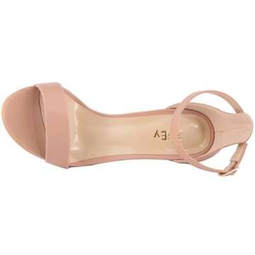 ZriEy Women's Heeled Sandals 4 Inches Nude Open Toe Stiletto High Heels Ankle Strap Fashion Bridal Party Wedding Pump Shoes Size 7
