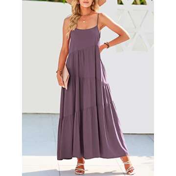 ANRABESS Women Summer Casual Loose Sleeveless Sundress Spaghetti Strap Flowy Boho Linen Beach Vacati...