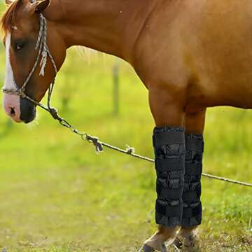 WORLD-BIO Horse Ice Leg Wraps Set Of 2, Ice Pack Cooling Wrap for Horse Injuries, Therapy Full Leg I...