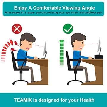 TEAMIX 14.2 inch White Monitor Stand Riser, Wood Monitor Riser with Storage for Desk Small Monitor Stand TV/Screen/PC/Laptop Riser Computer Stand Desktop Shelf (White-14.2 inch)