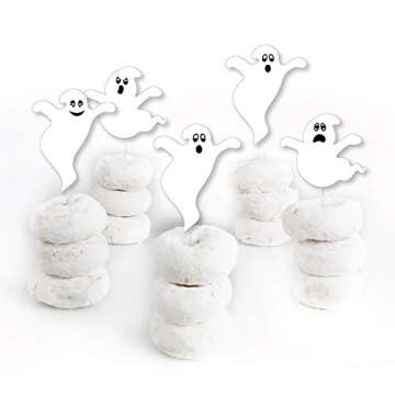 Big Dot of Happiness Spooky Ghost Cupcake Toppers - Set of 24