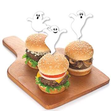 Spooky Ghost Dessert Cupcake Toppers for Halloween Parties