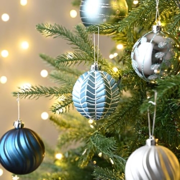 Valery Madelyn Elegant Navy Blue and Silver Ornaments