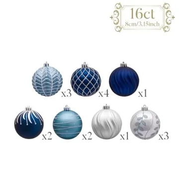 Valery Madelyn Elegant Navy Blue and Silver Ornaments