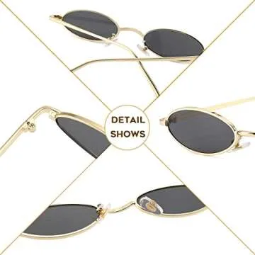 Dollger Oval Polarized Sunglasses for Women Men Small Vintage Circle Round Sun Glasses