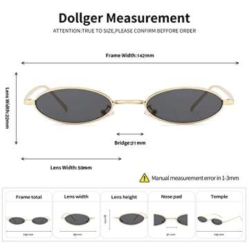 Dollger Oval Polarized Sunglasses for Women Men Small Vintage Circle Round Sun Glasses
