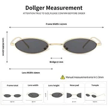 Dollger Oval Polarized Sunglasses for Women Men Small Vintage Circle Round Sun Glasses