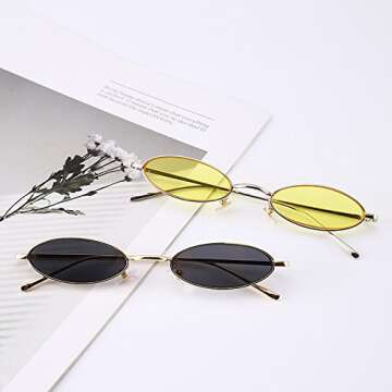 Dollger Oval Polarized Sunglasses for Women Men Small Vintage Circle Round Sun Glasses