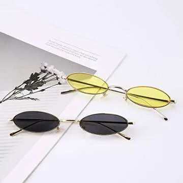 Dollger Oval Polarized Sunglasses for Women Men Small Vintage Circle Round Sun Glasses