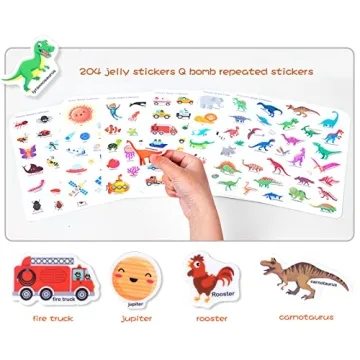 Portable Jelly Sticker Quiet Book for Kids - 6 Pack Educational Toys