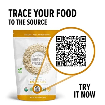 Organic Sprouted Rolled Oats Non-GMO Gluten Free 4 Pack