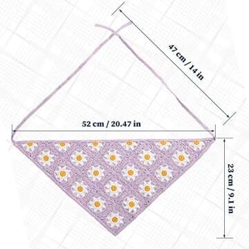 Molans Floral Bandanas Crochet Hair Scarf - 3Pcs Women Knitted Headscarf Daisy Headband Vintage Head Kerchief for Girls