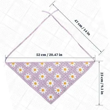 Molans Floral Bandanas Crochet Hair Scarf - 3Pcs Women Knitted Headscarf Daisy Headband Vintage Head Kerchief for Girls