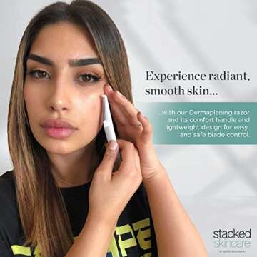 StackedSkincare | Replacement Dermaplaning Blades for Smooth, Radiant, Glowing Skin, Exfoliating Face Blades for Dermaplaning, No Brush or Scrub Needed, 3 Pack