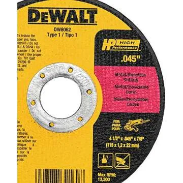 DEWALT 4-1/2 Inch Cut-Off Wheel Set for Efficient Metal Cutting